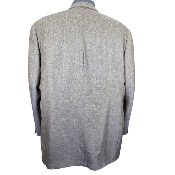 Vtg Ermenegildo Zegna Neiman Marcus Blazer Jacket Cashmere 50L Blue Gold Gray - Picture 2 of 16